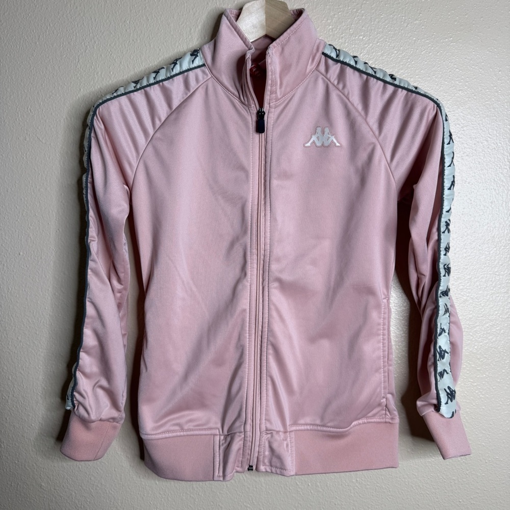 Kappa Track Jacket Women's Small Pink Full Zip Y2K Blokecore Vtg